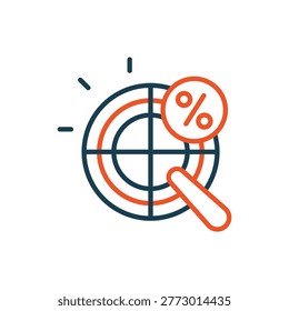 analysing icons outline and Flat Style,transparent background