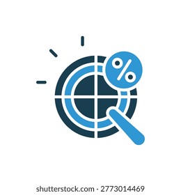 analysing icons outline and Flat Style,transparent background