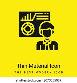 Analysing minimal bright yellow material icon