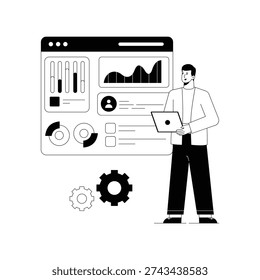Analysing Webpage  Vector illustration. EPS 10	  