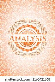Analysis abstract orange mosaic emblem
