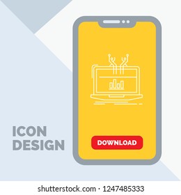 Analysis, analytical, management, online, platform Line Icon in Mobile for Download Page