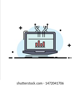Analysis, analytical, management, online, platform Flat Color Icon Vector