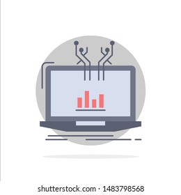Analysis, analytical, management, online, platform Flat Color Icon Vector
