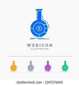 Analysis, analytics, banking, business, financial 5 Color Glyph Web Icon Template isolated on white. Vector illustration