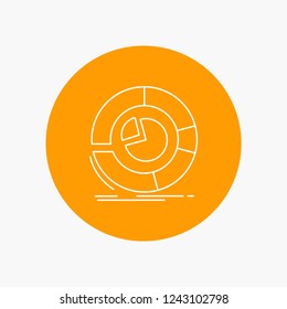 Analysis, analytics, business, diagram, pie chart White Line Icon in Circle background. vector icon illustration
