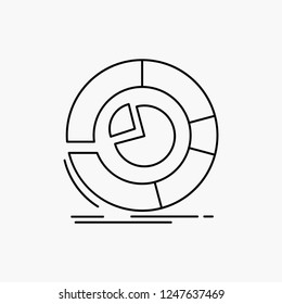 Analysis, analytics, business, diagram, pie chart Line Icon. Vector isolated illustration