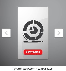 Analysis, analytics, business, diagram, pie chart Glyph Icon in Carousal Pagination Slider Design & Red Download Button