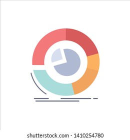 Analysis, analytics, business, diagram, pie chart Flat Color Icon Vector