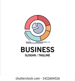 Analysis, analytics, business, diagram, pie chart Flat Color Icon Vector