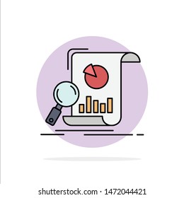 Analysis, analytics, business, financial, research Flat Color Icon Vector
