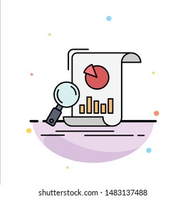 Analysis, analytics, business, financial, research Flat Color Icon Vector