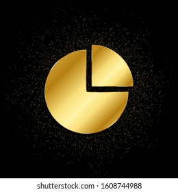 analysis, analytics gold icon. Vector illustration of golden particle background. isolated vector sign symbol - Education icon black background