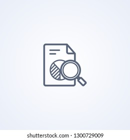 Analysis analytics, vector best gray line icon on white background, EPS 10