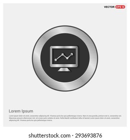 analysis application progress icon - abstract logo type icon - Realistic Silver metal button abstract background. Vector illustration