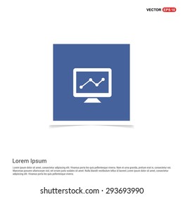 analysis application progress icon - abstract logo type icon - blue sticker background. Vector illustration