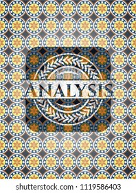 Analysis arabesque badge. arabic decoration.