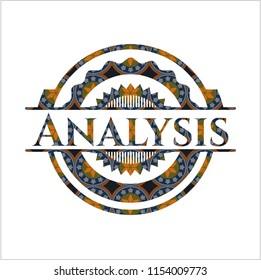 Analysis arabesque emblem. arabic decoration.