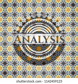 Analysis arabesque style emblem. arabic decoration.