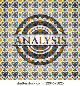 Analysis arabesque style emblem. arabic decoration.