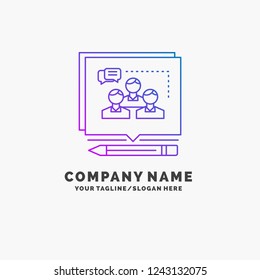 Analysis, argument, business, convince, debate Purple Business Logo Template. Place for Tagline