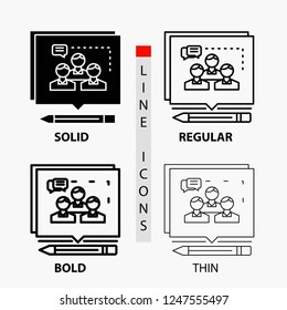 Analysis, argument, business, convince, debate Icon in Thin, Regular, Bold Line and Glyph Style. Vector illustration