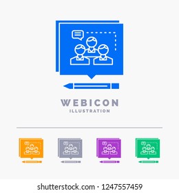 Analysis, argument, business, convince, debate 5 Color Glyph Web Icon Template isolated on white. Vector illustration