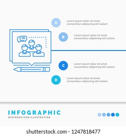 Analysis, argument, business, convince, debate Infographics Template for Website and Presentation. Line Blue icon infographic style vector illustration