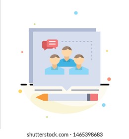Analysis, argument, business, convince, debate Flat Color Icon Vector. Vector Icon Template background