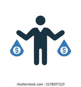 Icono de análisis, balance, escala. Ilustración vectorial simple editable.