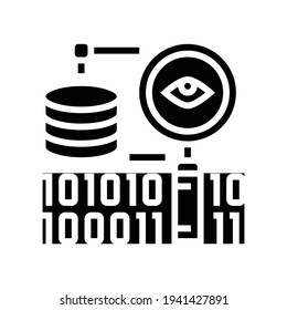 analysis binary digital processing glyph icon vector. analysis binary digital processing sign. isolated contour symbol black illustration