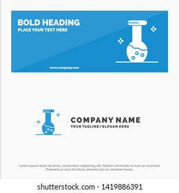 Analysis, Biochemistry, Biology, Chemistry SOlid Icon Website Banner and Business Logo Template