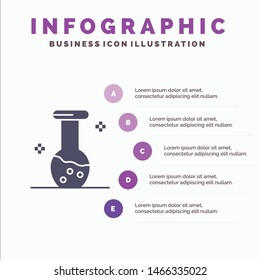 Analysis, Biochemistry, Biology, Chemistry Solid Icon Infographics 5 Steps Presentation Background. Vector Icon Template background