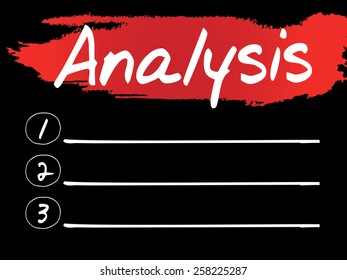 Analysis Blank List, vector concept background
