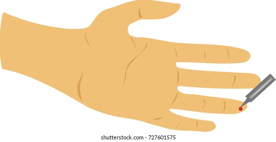 analysis of blood from a finger