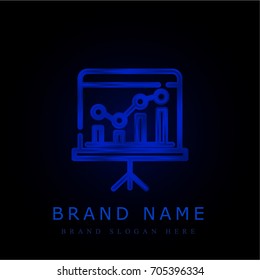 Analysis blue chromium metallic logo
