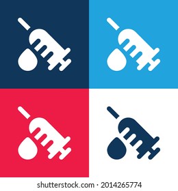 Análisis azul y rojo cuatro colores conjunto de iconos mínimo