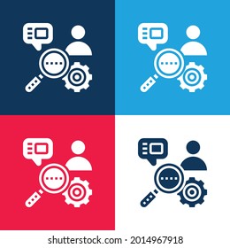Analysis blue and red four color minimal icon set