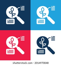 Analysis blue and red four color minimal icon set