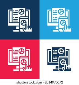 Analysis blue and red four color minimal icon set