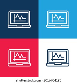 Analysis blue and red four color minimal icon set