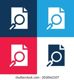 Analysis blue and red four color minimal icon set
