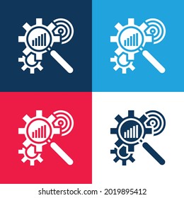 Analysis blue and red four color minimal icon set