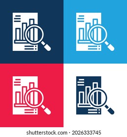 Analysis blue and red four color minimal icon set