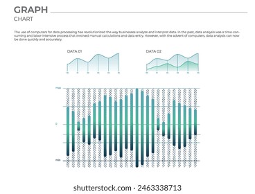 Analysis business data charts. Vector data illustration.