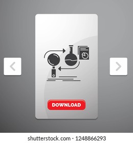 Analysis, business, develop, development, market Glyph Icon in Carousal Pagination Slider Design & Red Download Button