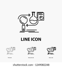 Analysis, business, develop, development, market Icon in Thin, Regular and Bold Line Style. Vector illustration