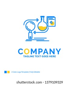 Analysis, business, develop, development, market Blue Yellow Business Logo template. Creative Design Template Place for Tagline.