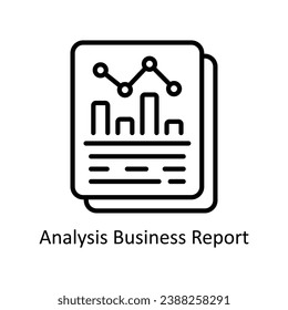 Analysis Business Report vector outline Icon Design illustration. Business And Management Symbol on White background EPS 10 File