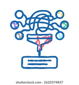 analysis business tasks doodle icon sketch vector. analysis business tasks sign. isolated symbol illustration